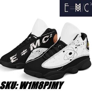 E=M/C2 Ballers Edition Men's White PU Leather Basketball Shoes sneakers active